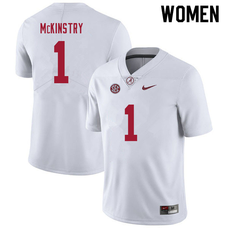 Alabama Crimson Tide Women's Ga'Quincy McKinstry #1 White NCAA Nike Authentic Stitched 2021 College Football Jersey KL16C28SI